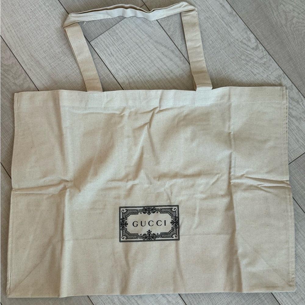 Gucci Ivory Canvas Shopping Bag